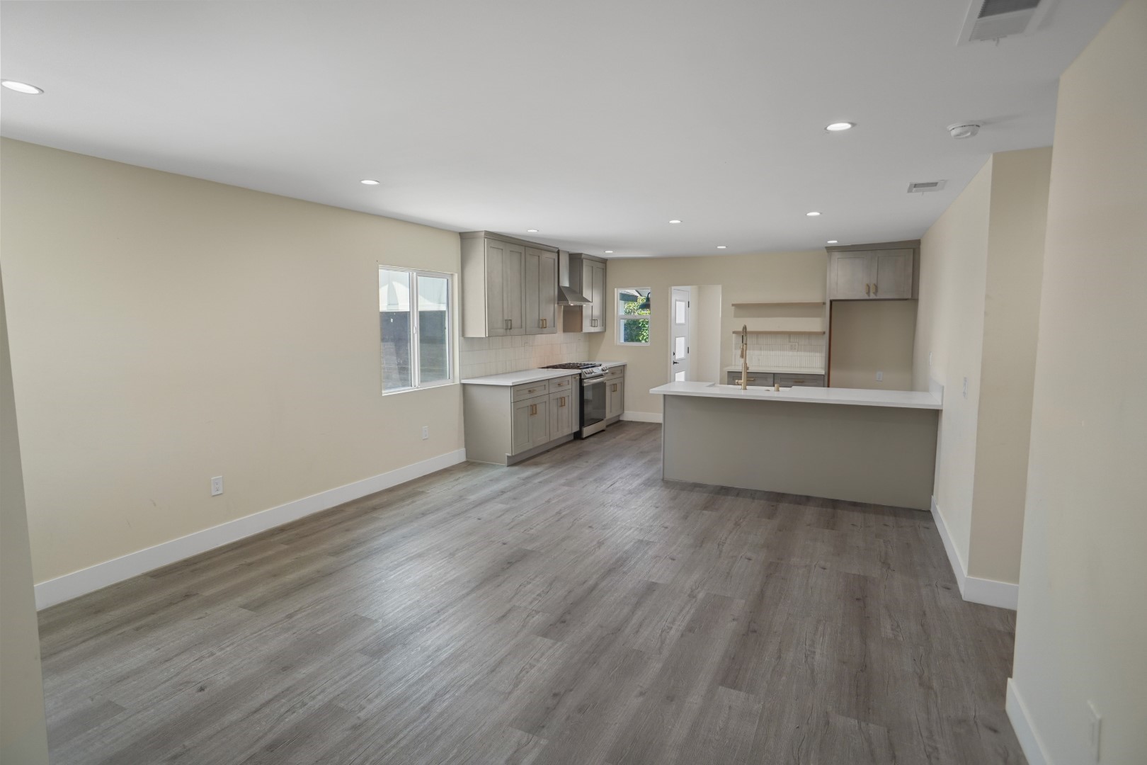 Open floor plan from living room